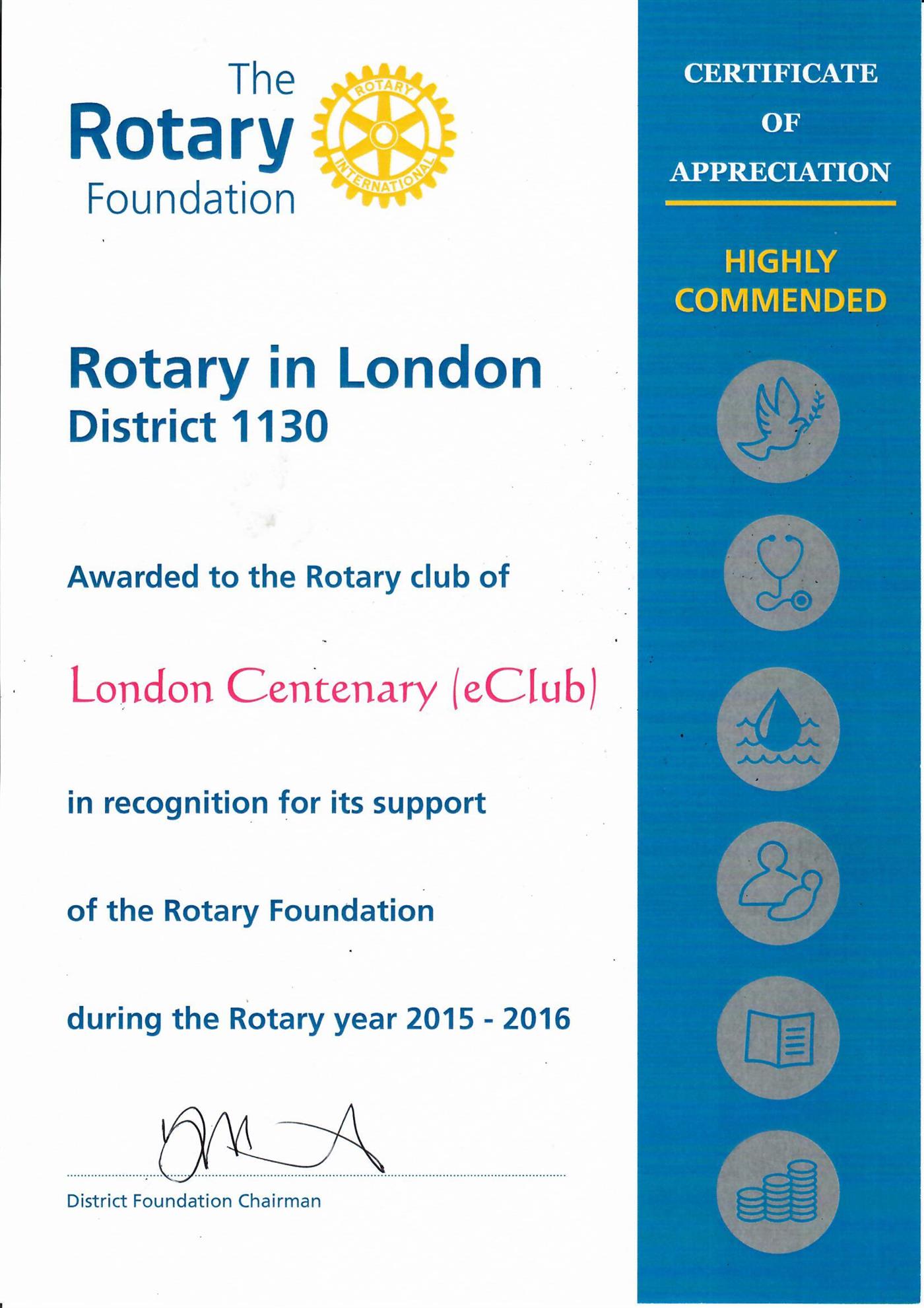 Rotary of London Centenary