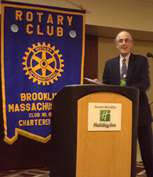Ted Behr speaking at Brookline Rotary Club