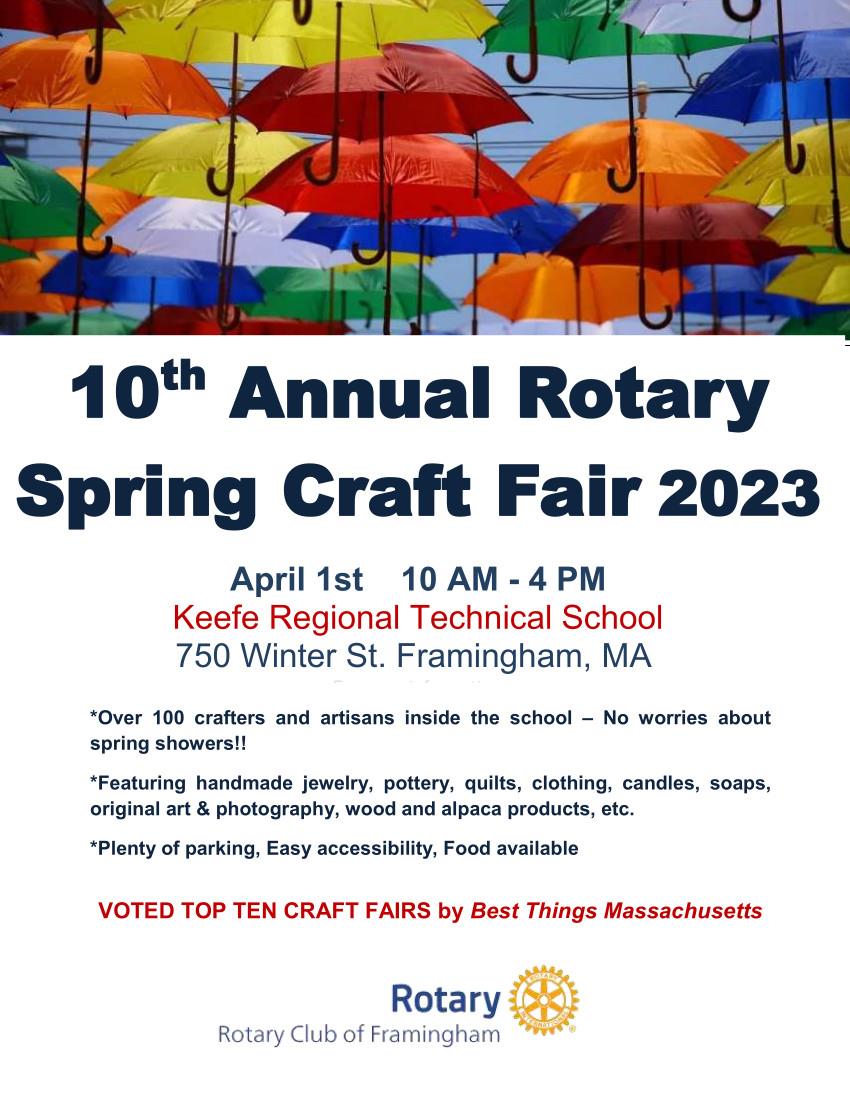 Spring Craft Fair Rotary Club of Framingham