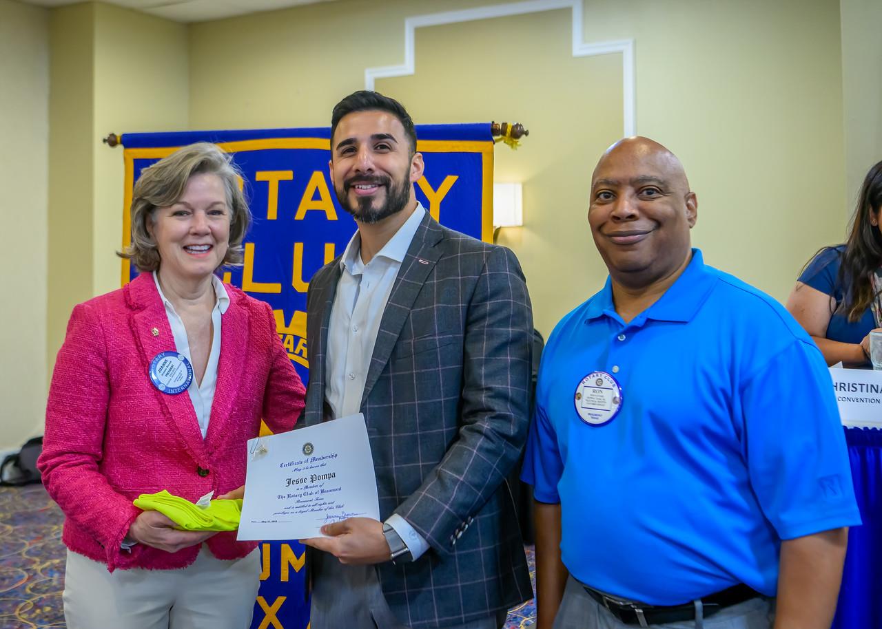 New Member Welcomed Beaumont Rotary Club