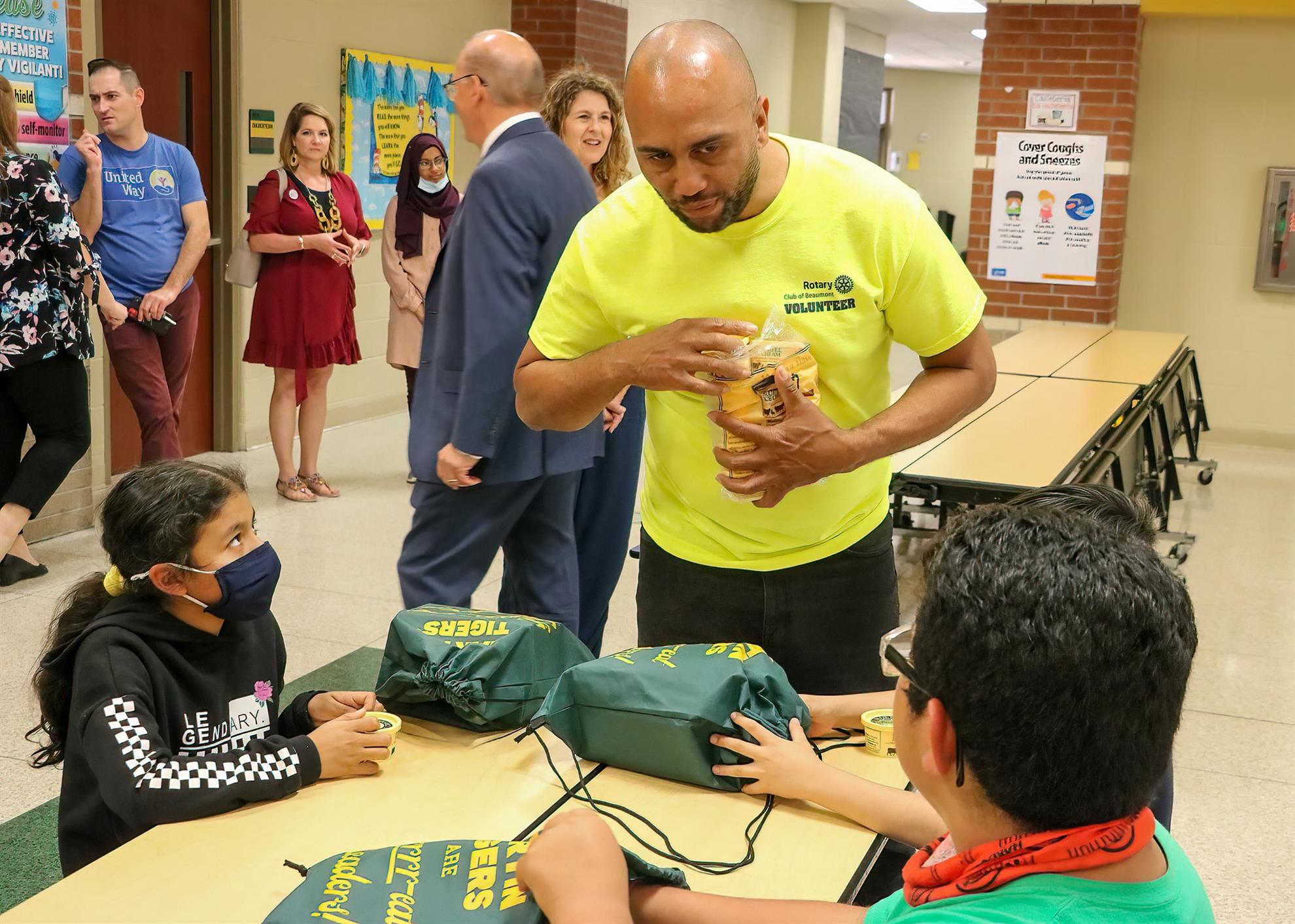 06 09 21 Book Bags for Children at Martin Elementary Beaumont