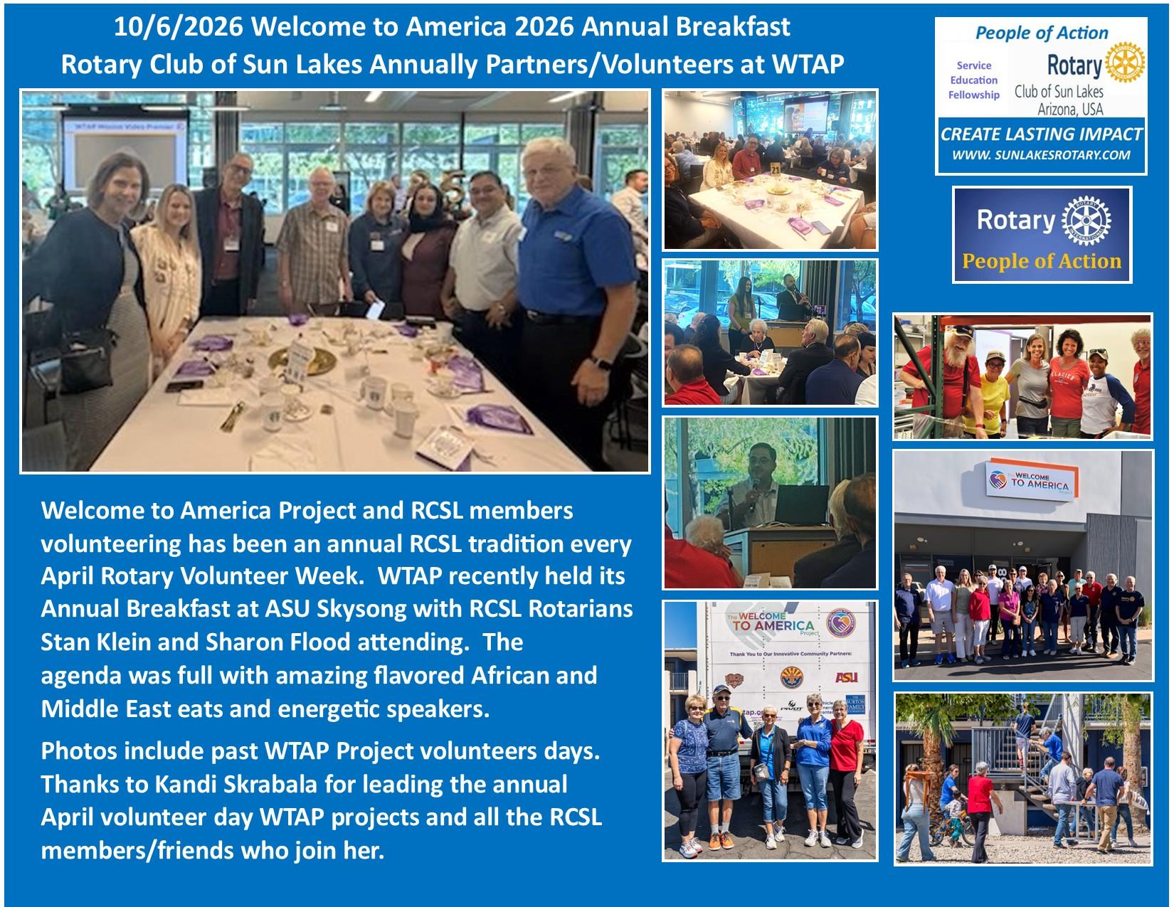 Collage of men and women around a table celebrating their volunteer efforts