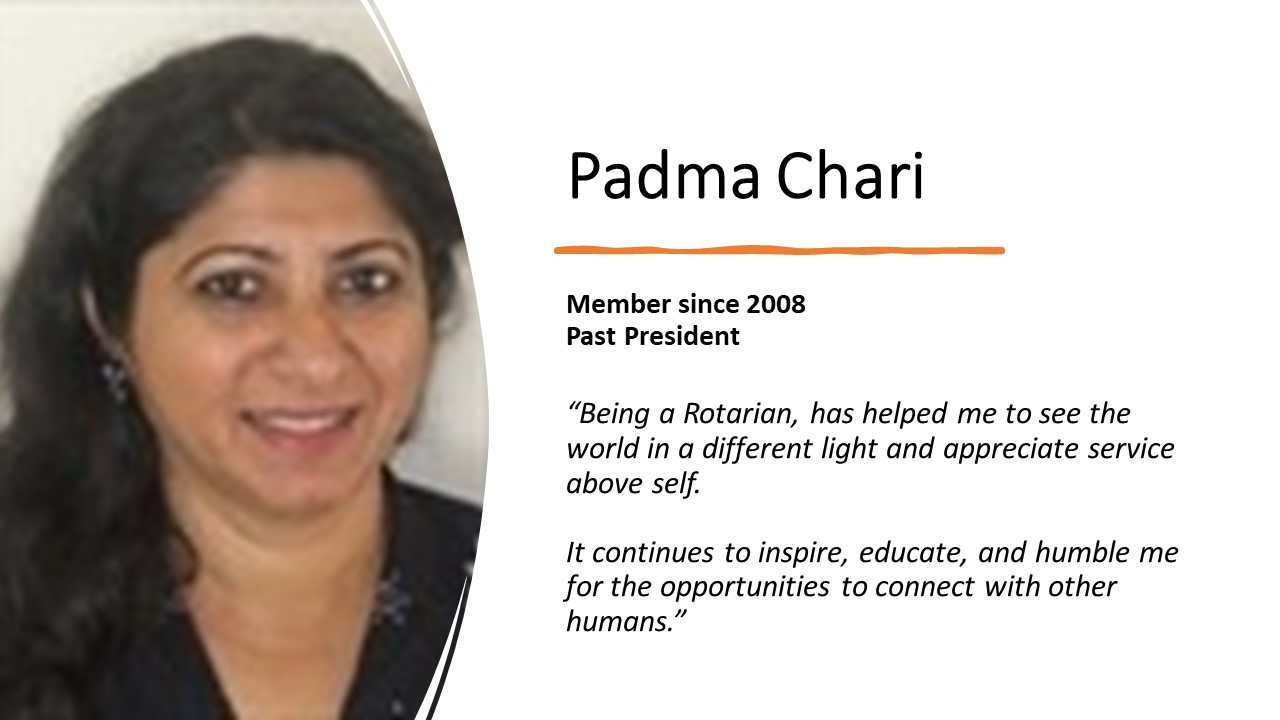 Padma Chari - Testimonial about Rotary