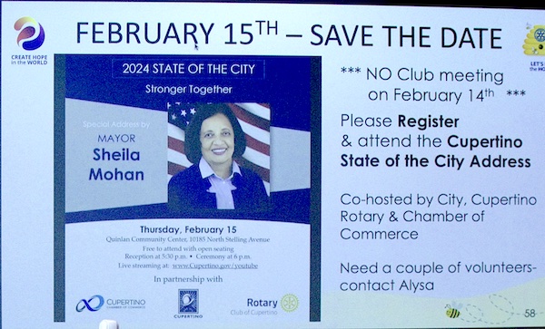 January 31st Meeting Notes | The Rotary Club of Cupertino