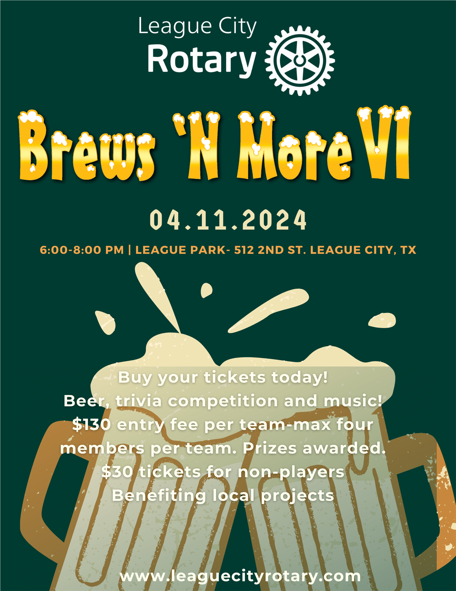 Click for Brews 'N More VI info - Rotary Club of League City TX
