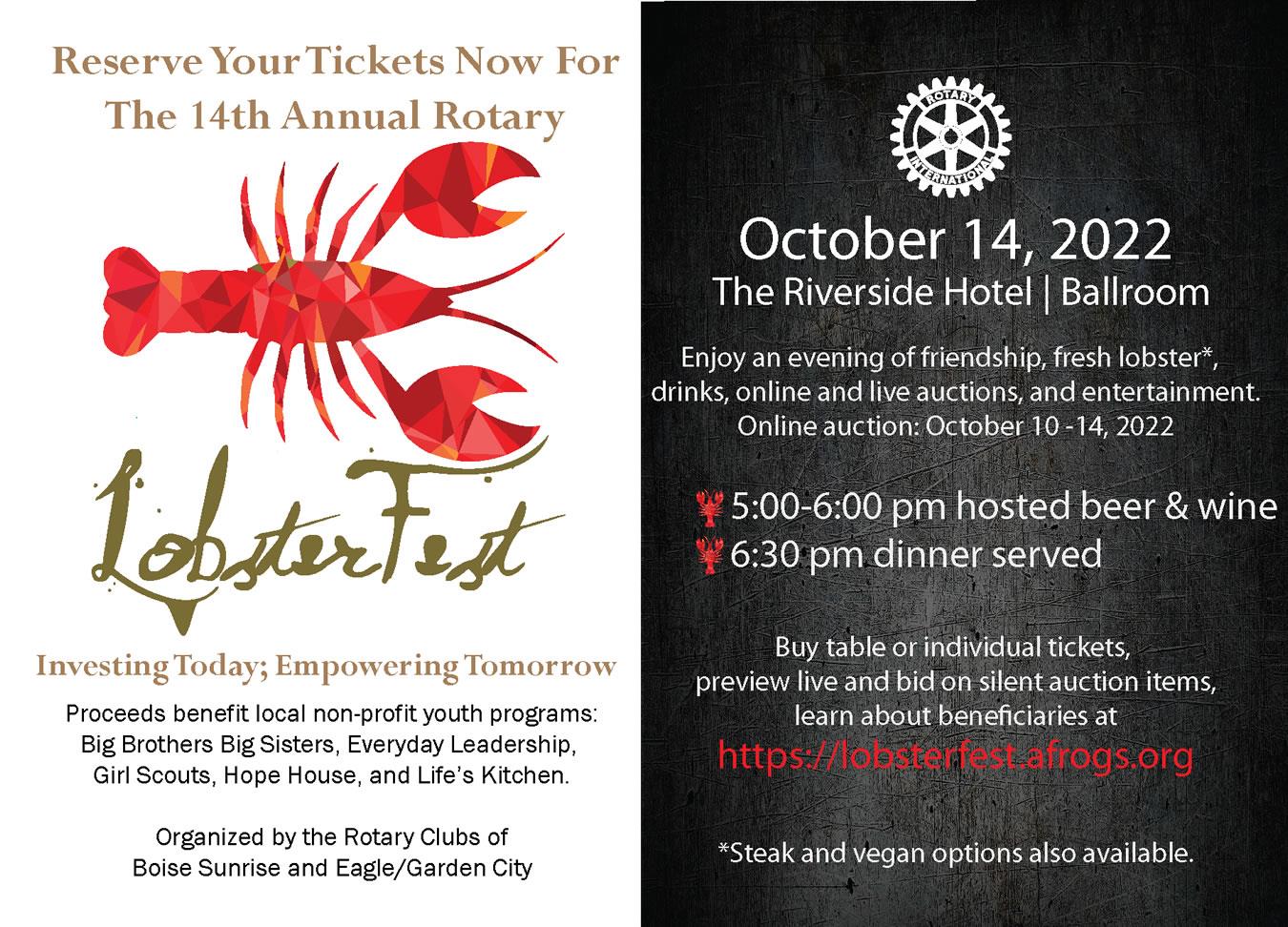 Reserve your seat for LobsterFest 2022. Click here to register.
