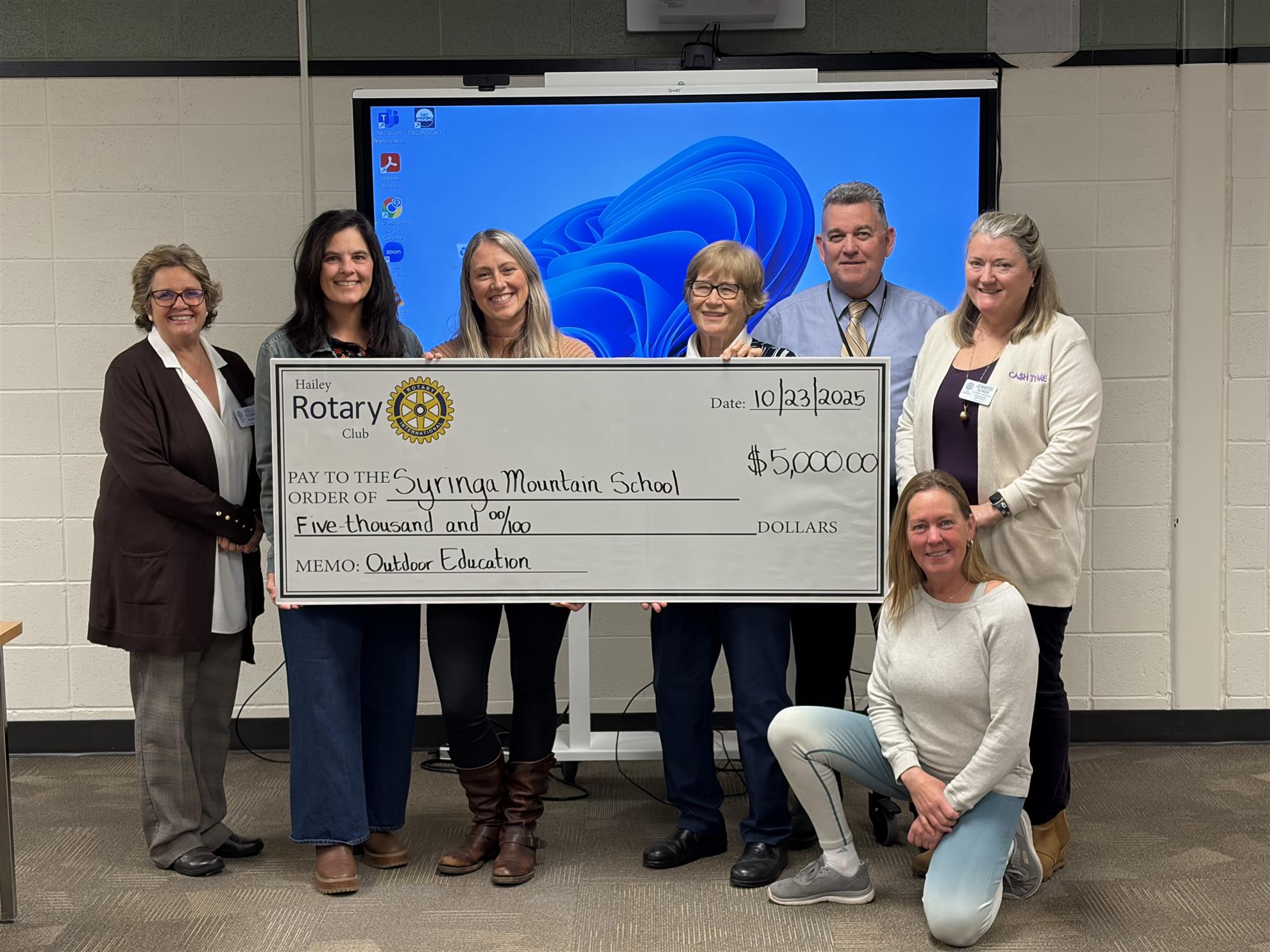 Syringa Mountain School Donation