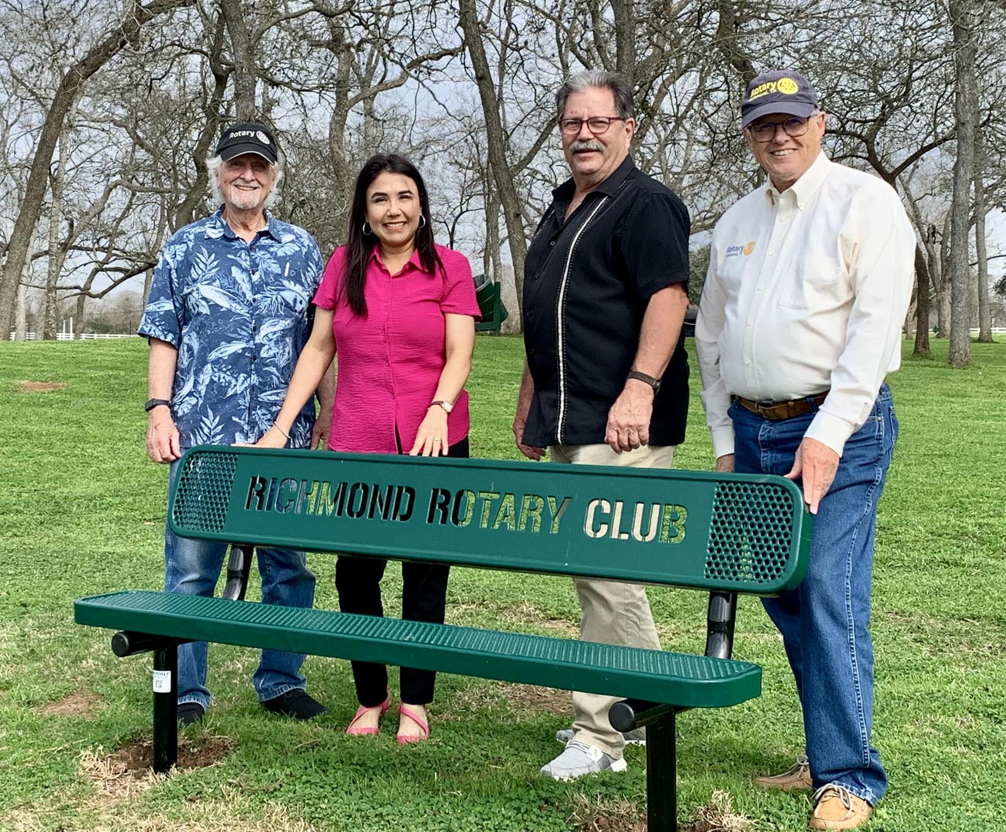 Rotary bench at Jones Creek Ranch Park 