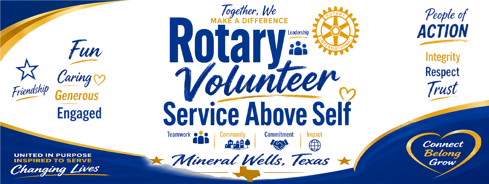 Rotary Volunteer Service Above Self Banner