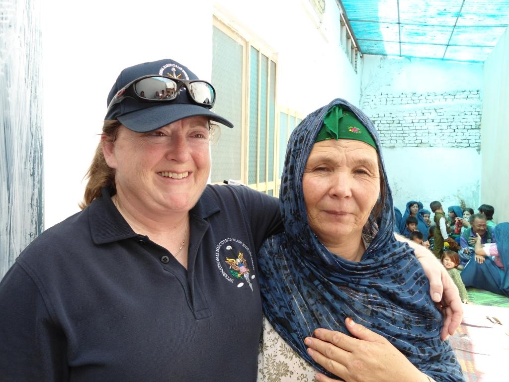 Rita Thomas CSSP with female inmate Balkh women's prison