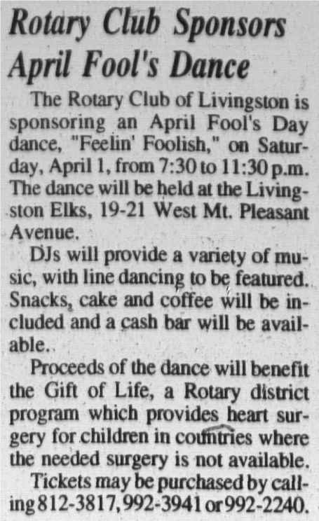 Tribune clipping: A dance for Gift of Life