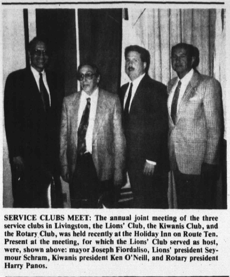Service Clubs Meet: Livingston Lions, Kiwanis and Rotary leaders, April 25, 1991