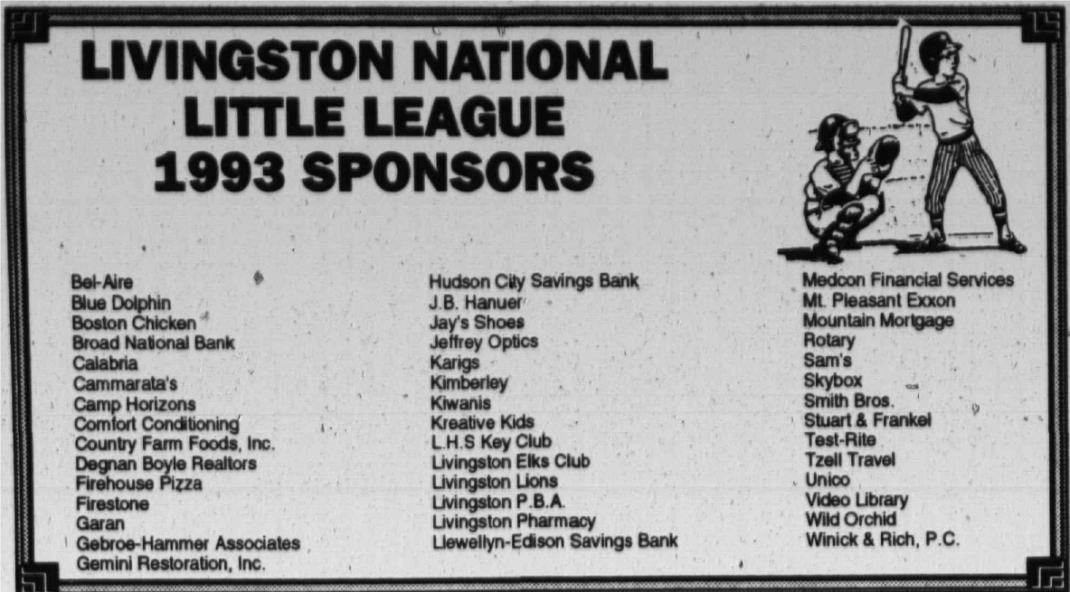 Tribune clipping: National Little League Sponsors