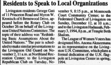 Tribune clipping: A discussion of the United Nations