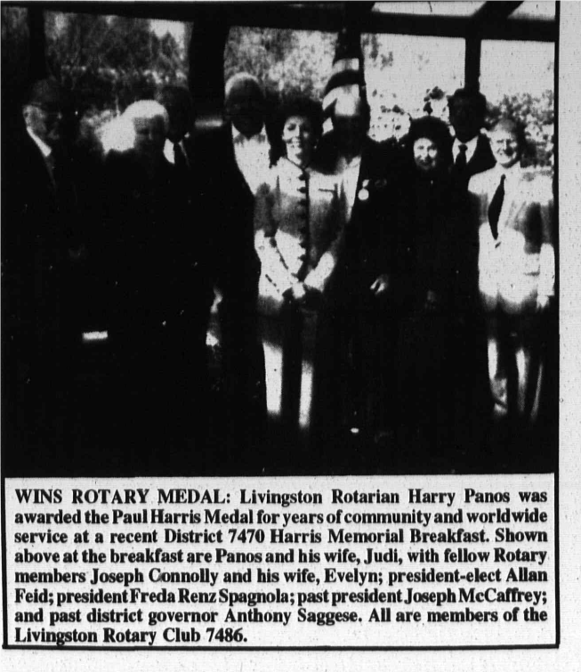 Tribune photo caption: Harry Panos wins Rotary medal
