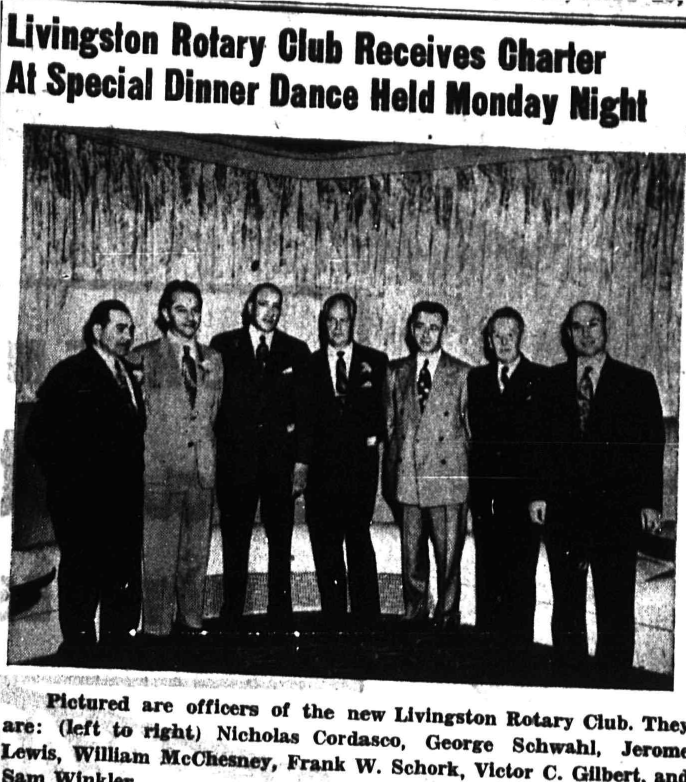 The club's first officers at the charter dinner, May 22, 1950