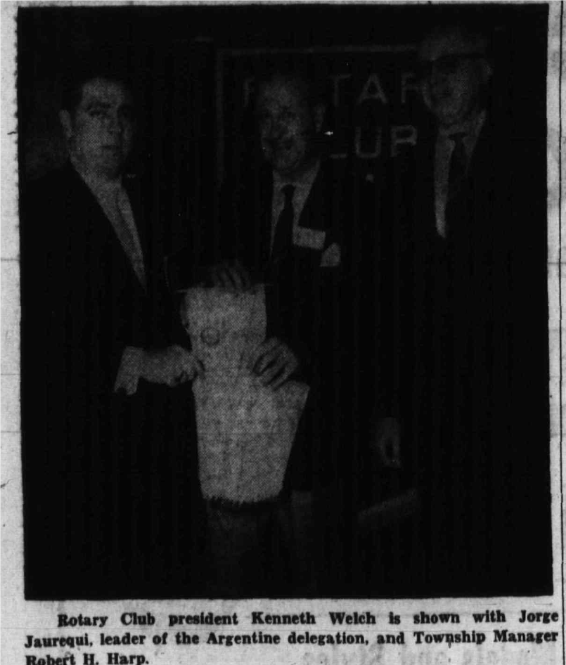 Argentine Rotary delegation visits Livingston, 1966