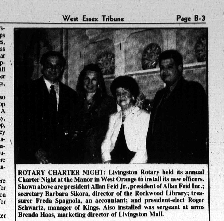 Livingston Rotary Charter Night officer installation, July 1998