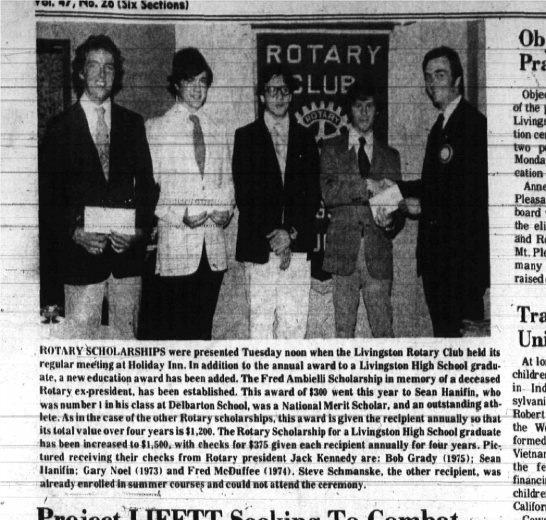 Scholarship awards, 1975