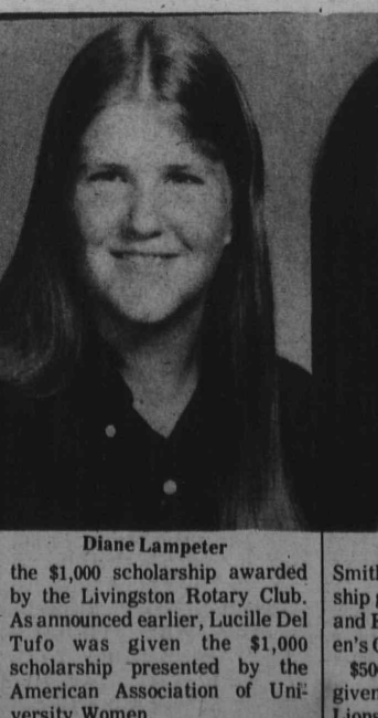 Diane Lampeter, recipient of the club's $1,000 scholarship