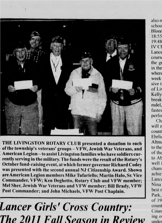 Club members present donations to Livingston veterans organizations