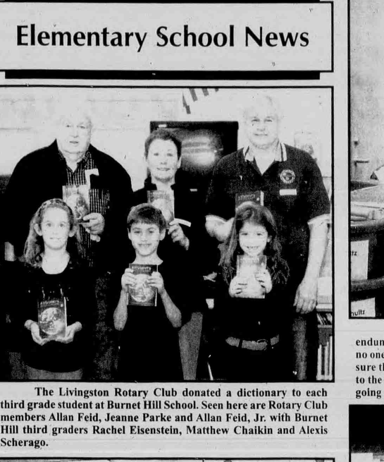 Club members deliver dictionaries to Burnet Hill third graders