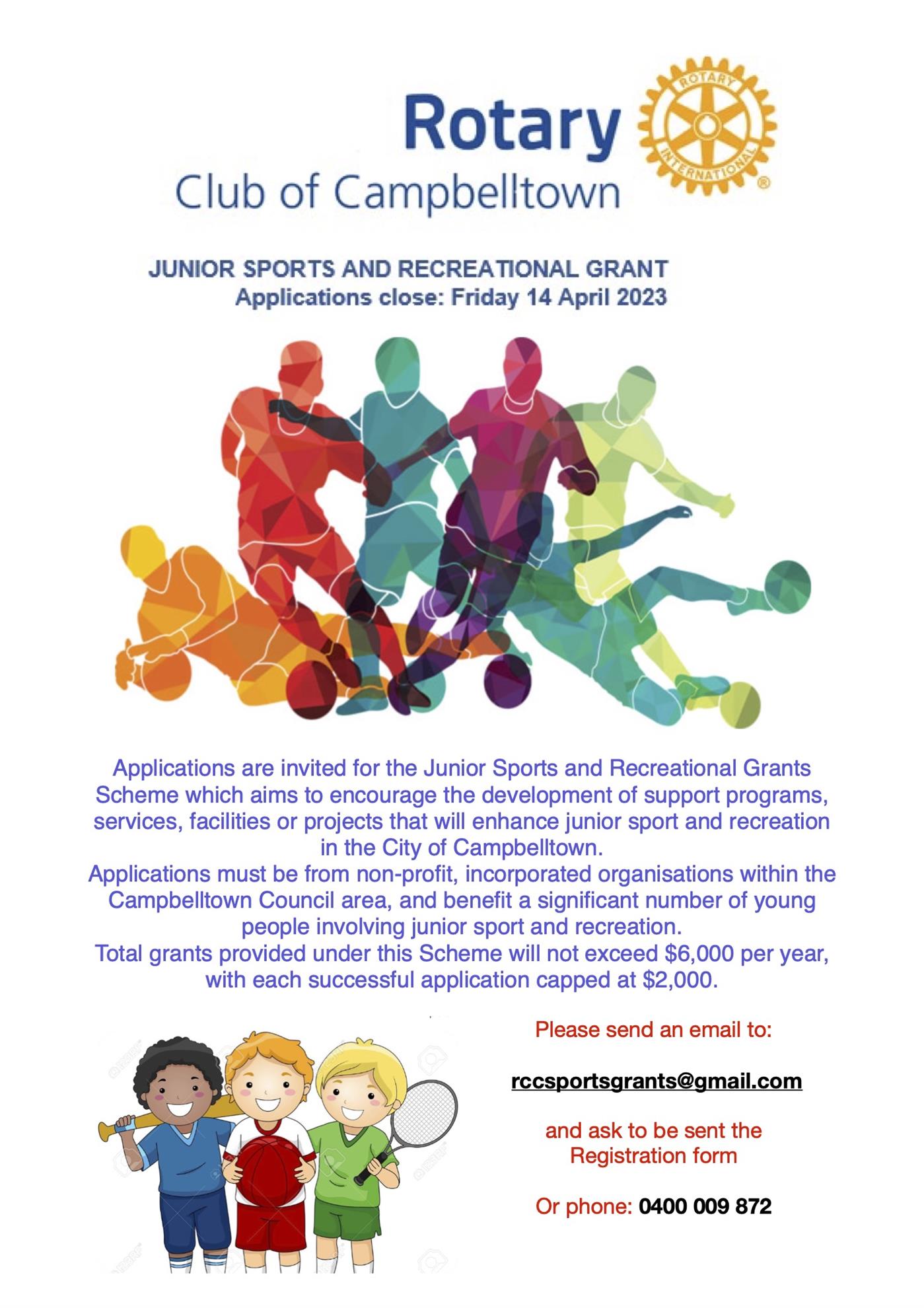 Junior Sports and Recreational Grants 2023 | Rotary Club of Campbelltown SA