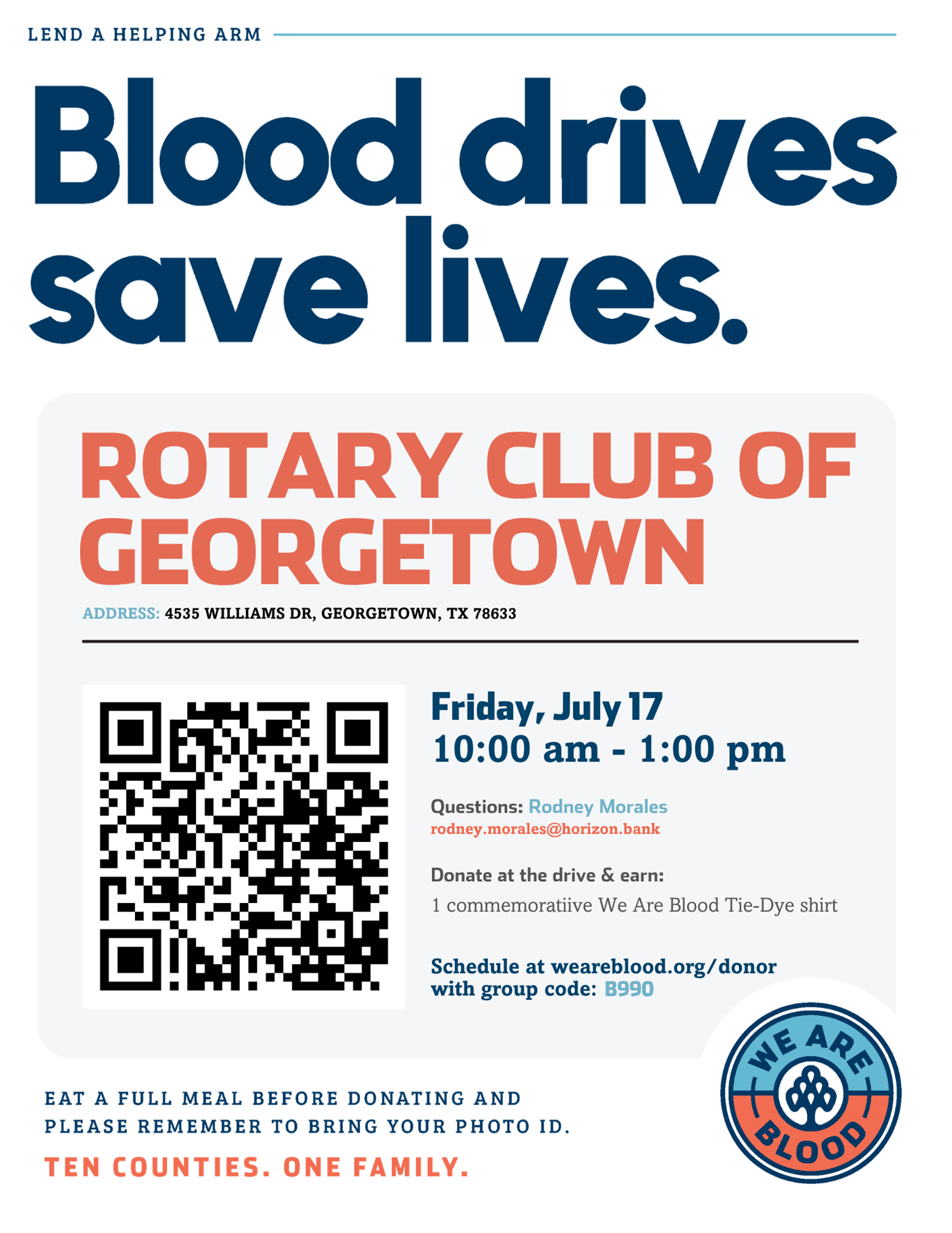 Georgetown Rotary July 17 Blood Drive