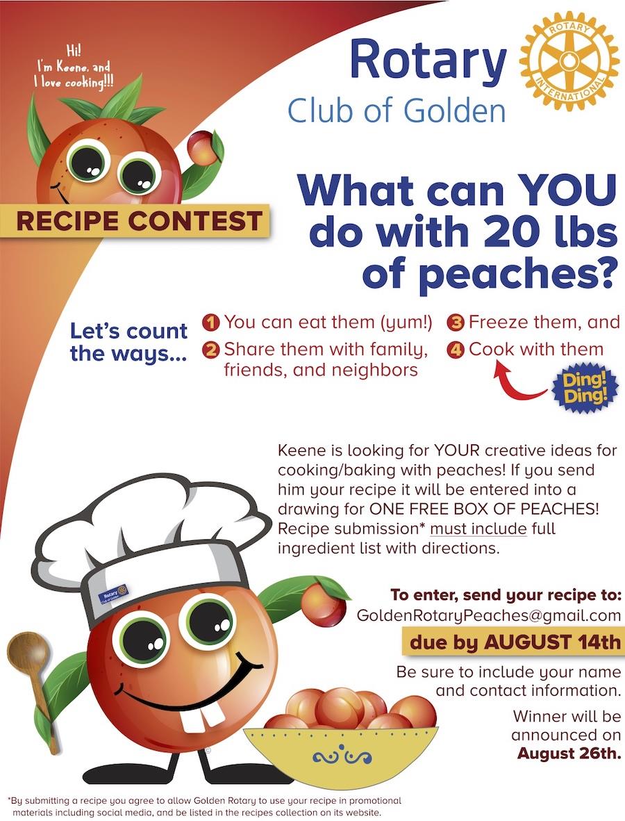Golden Rotary Announces Peach Recipe Contest Rotary Club Of Golden