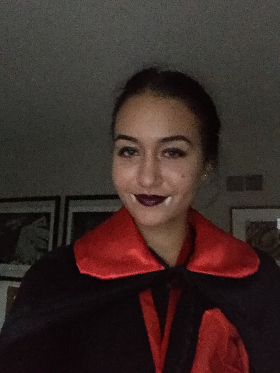 Ana dressed as a vampire for Halloween
