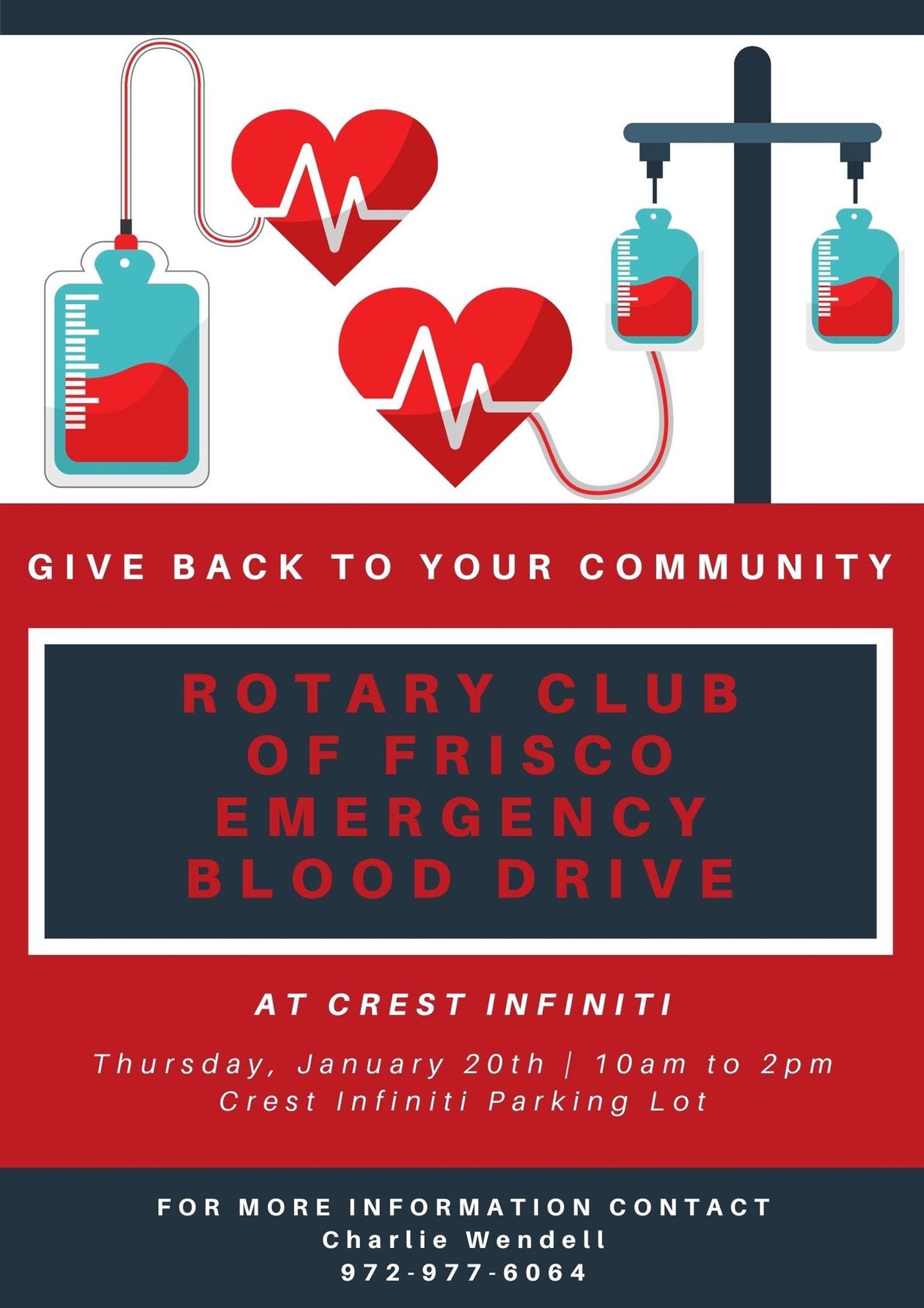 Rotary Club of Frisco Emergency Blood Drive 