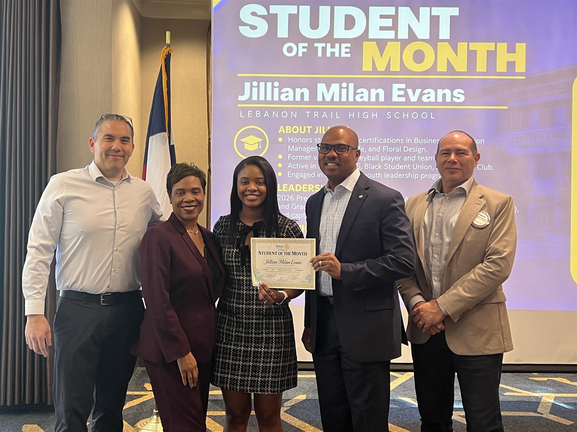 Jillian Milan Evans - Student of the Month Lebanon Trail High School