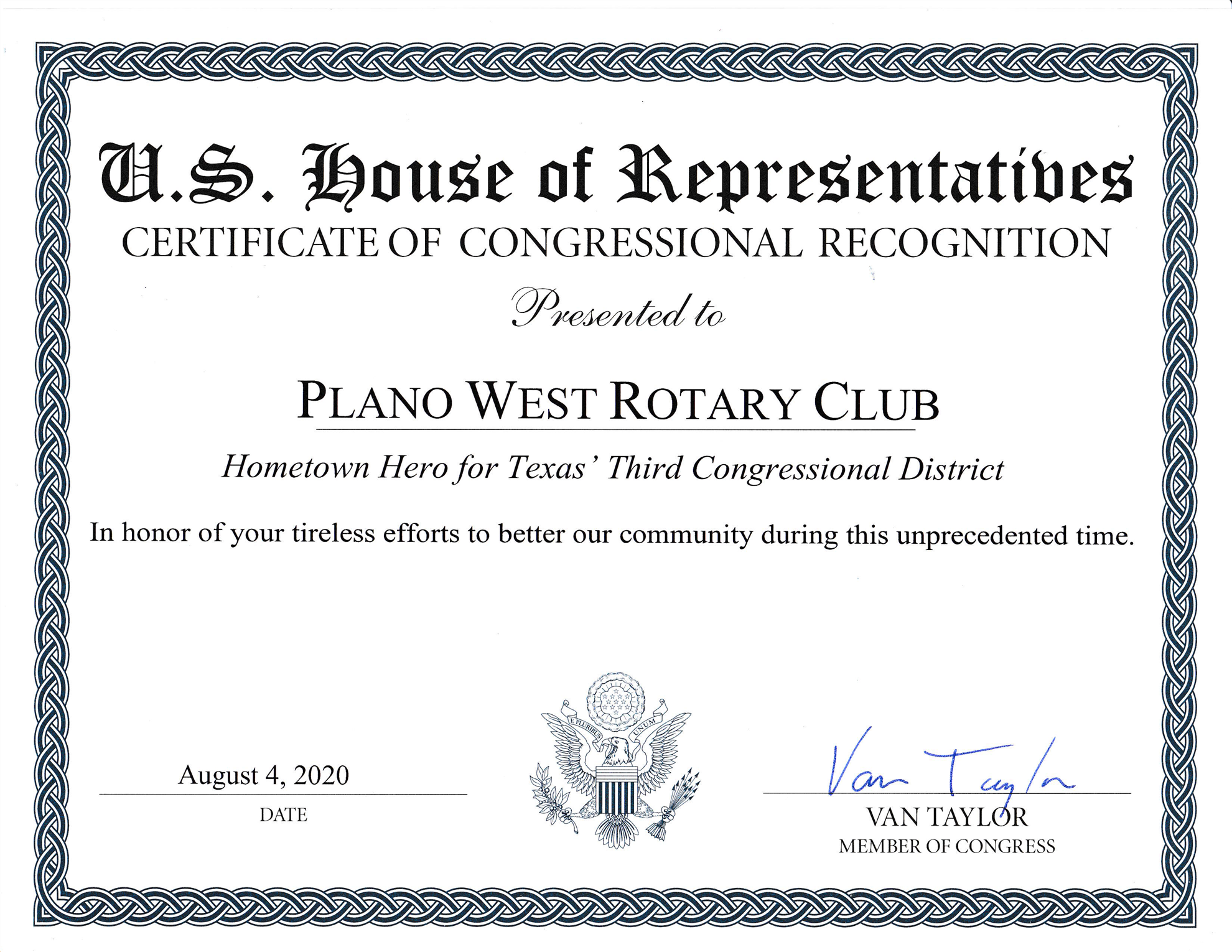 Hometown Hero for Texas' 3rd Congressional District