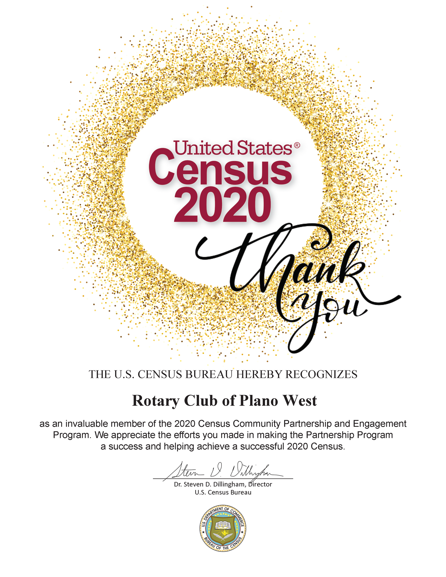 United States Census 2020 Thank you