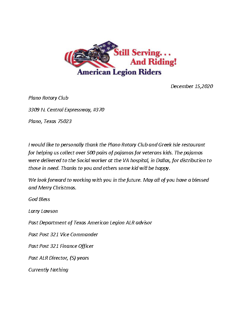 American Legion Riders Appreciation