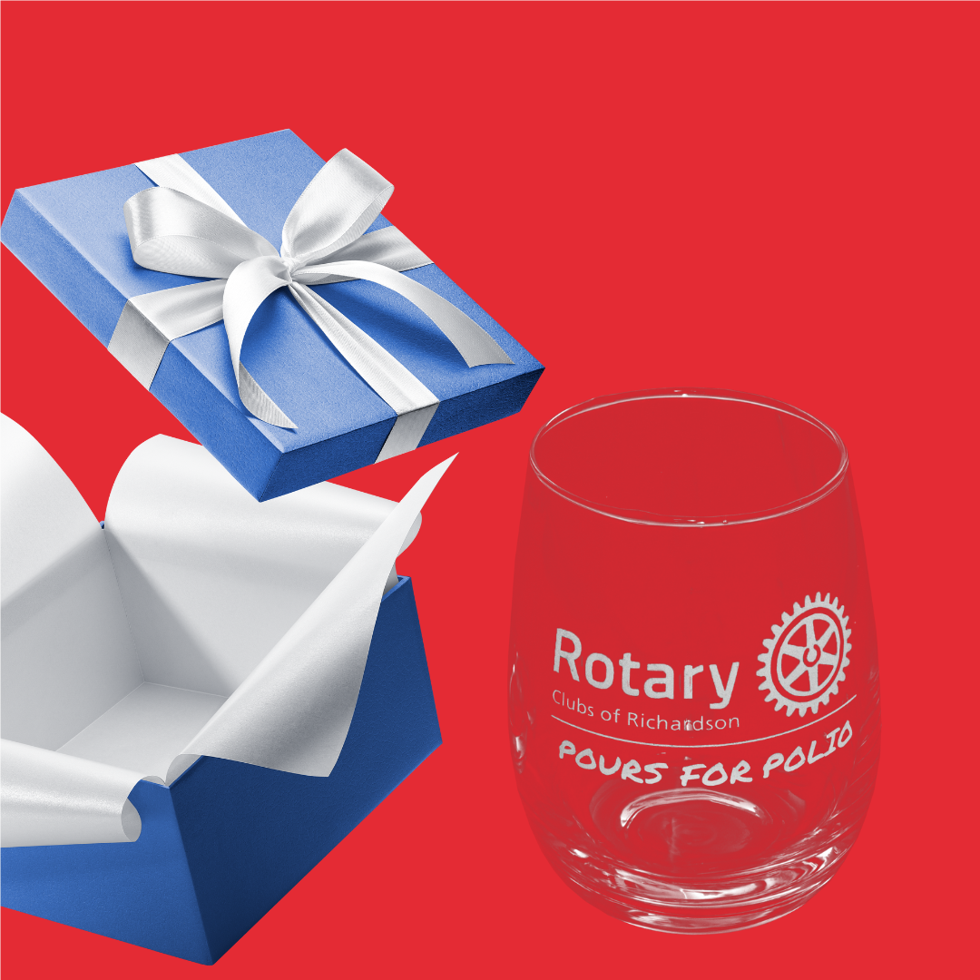 Rotary Branded Stemless Wine Glass 