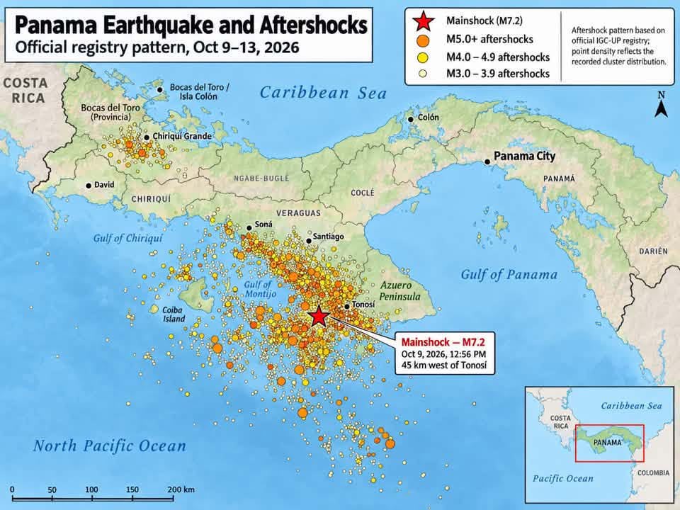 Panama Earthquake Map