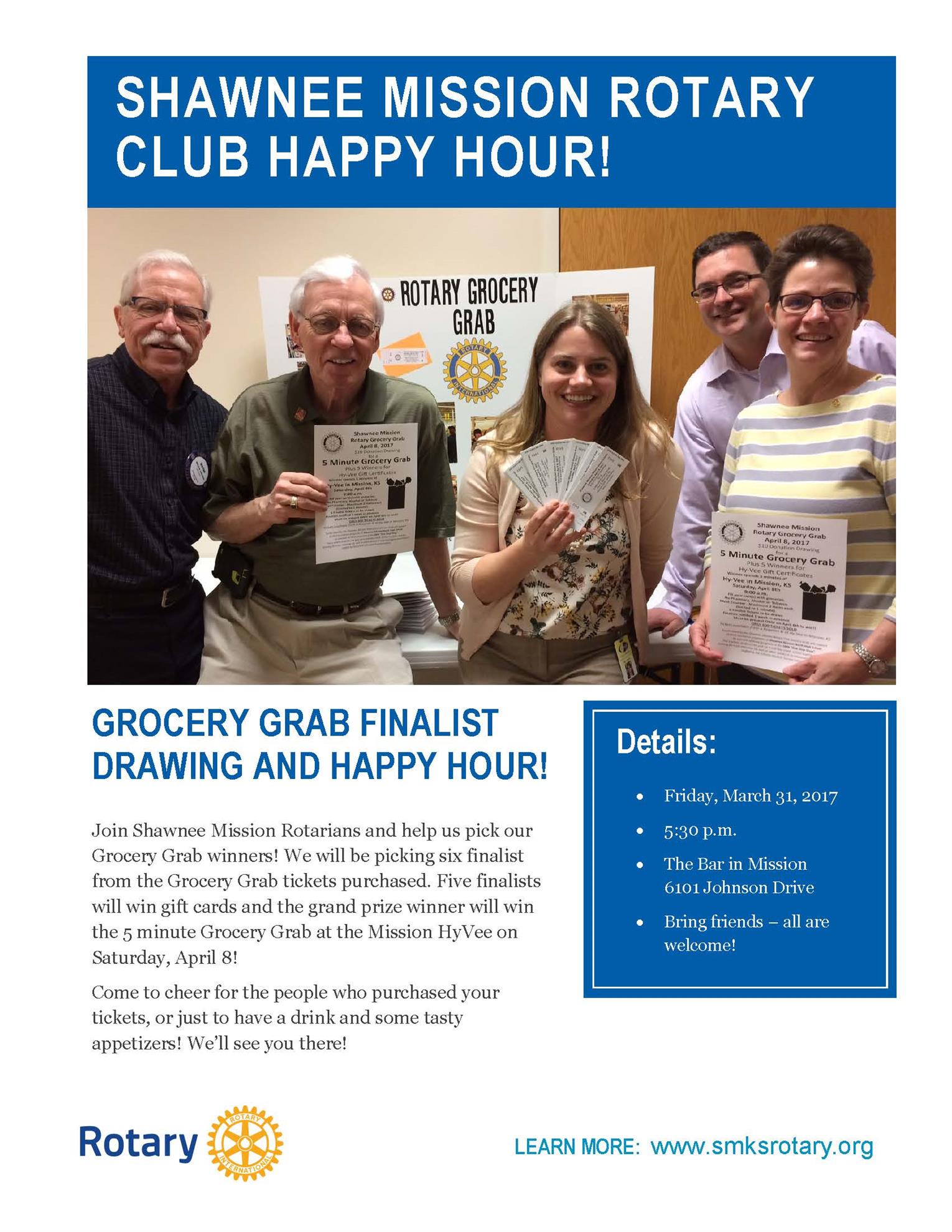 Grocery Grab Finalist Drawing Happy Hour Rotary Club Of Shawnee Mission