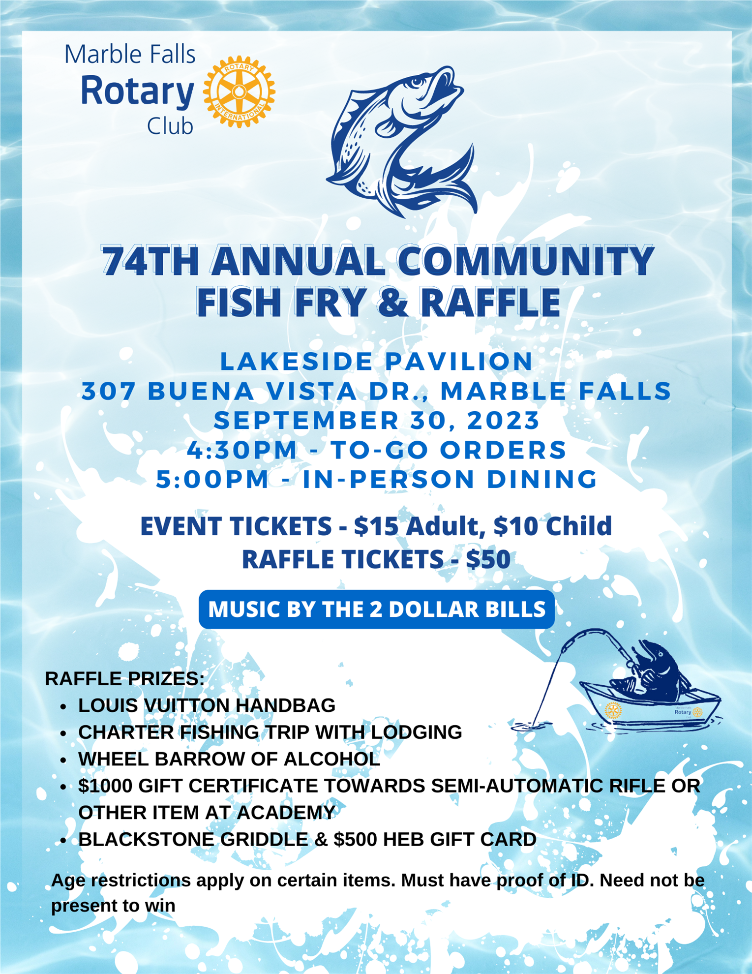 74th Annual Community Marble Falls Fish Fry & Raffle