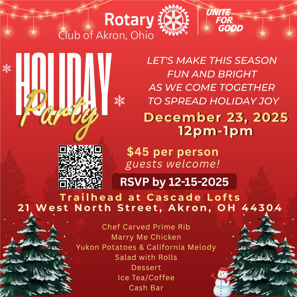 Rotary Club of Akron Holiday Party 2025 (RSVP required)