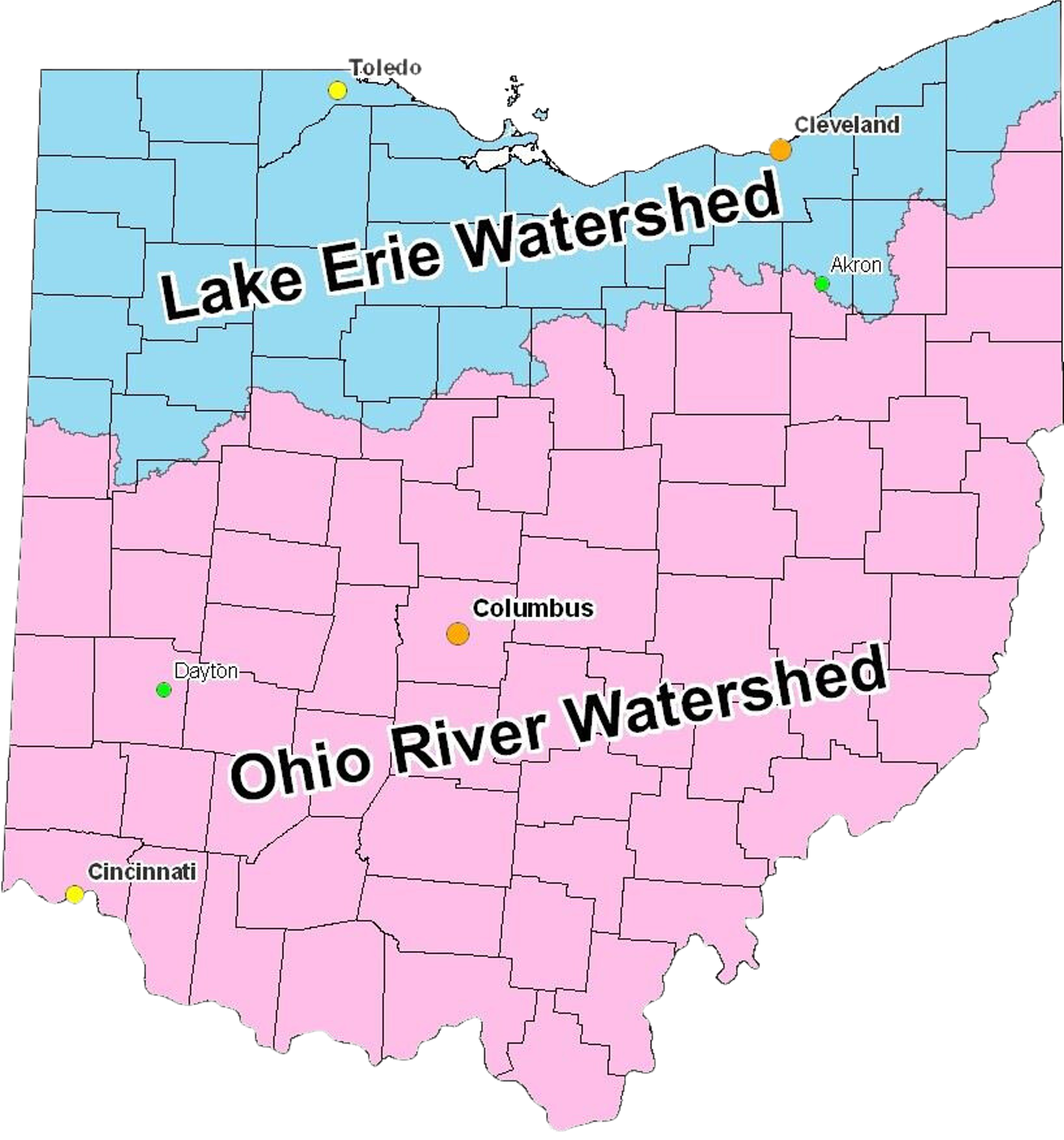 A map of ohio with black textDescription automatically generated