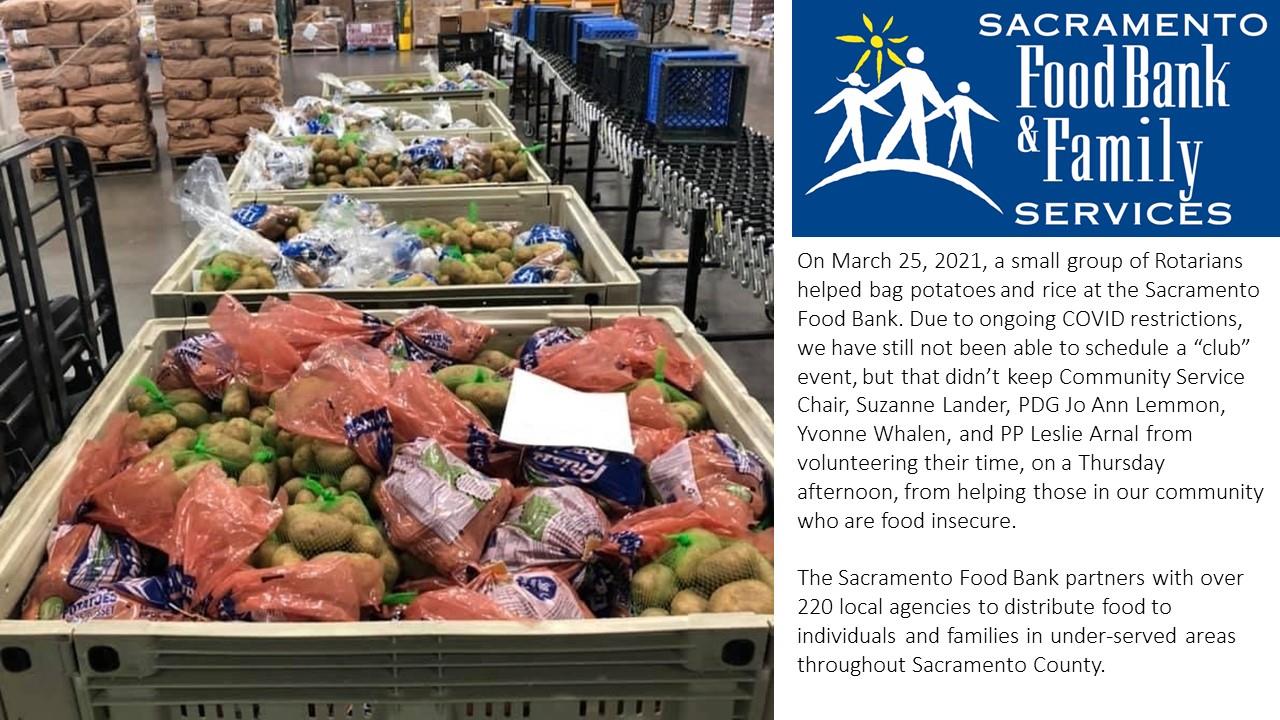 Another Productive Afternoon At The Sacramento Food Bank Rotary Club 
