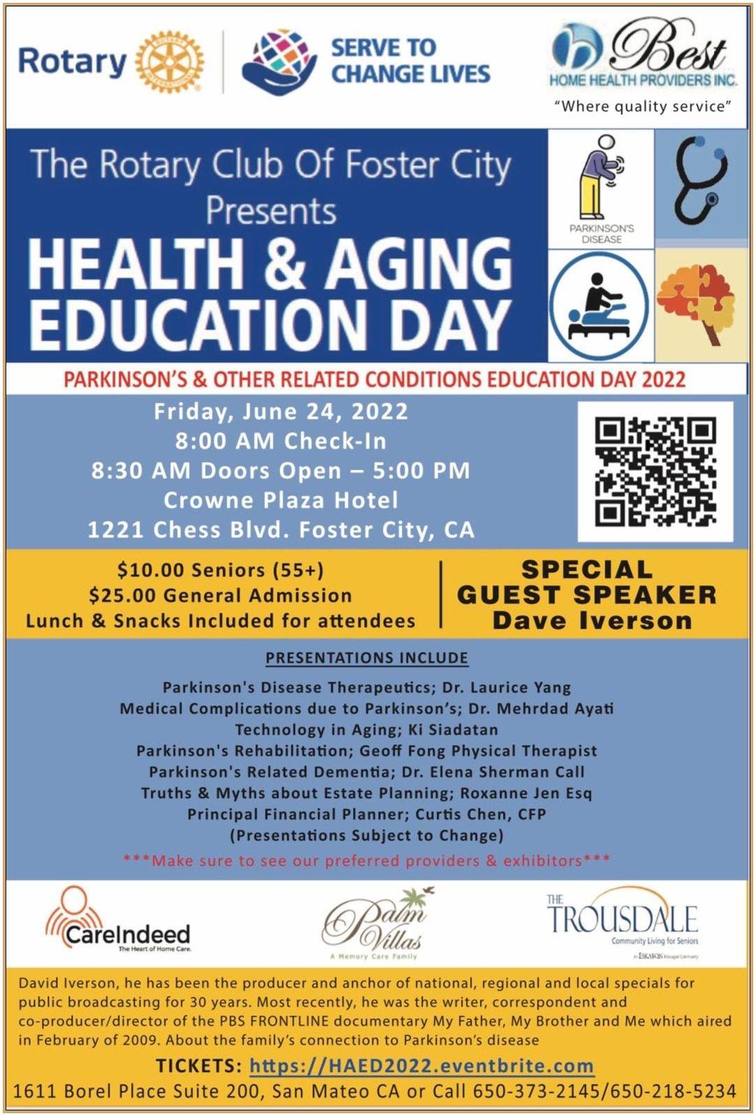 Health & Aging Education Day | Rotary Club of Foster City