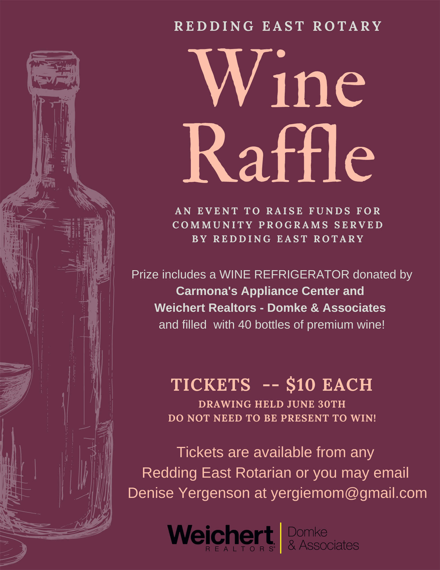 Wine Raffle Rotary Club of Redding East