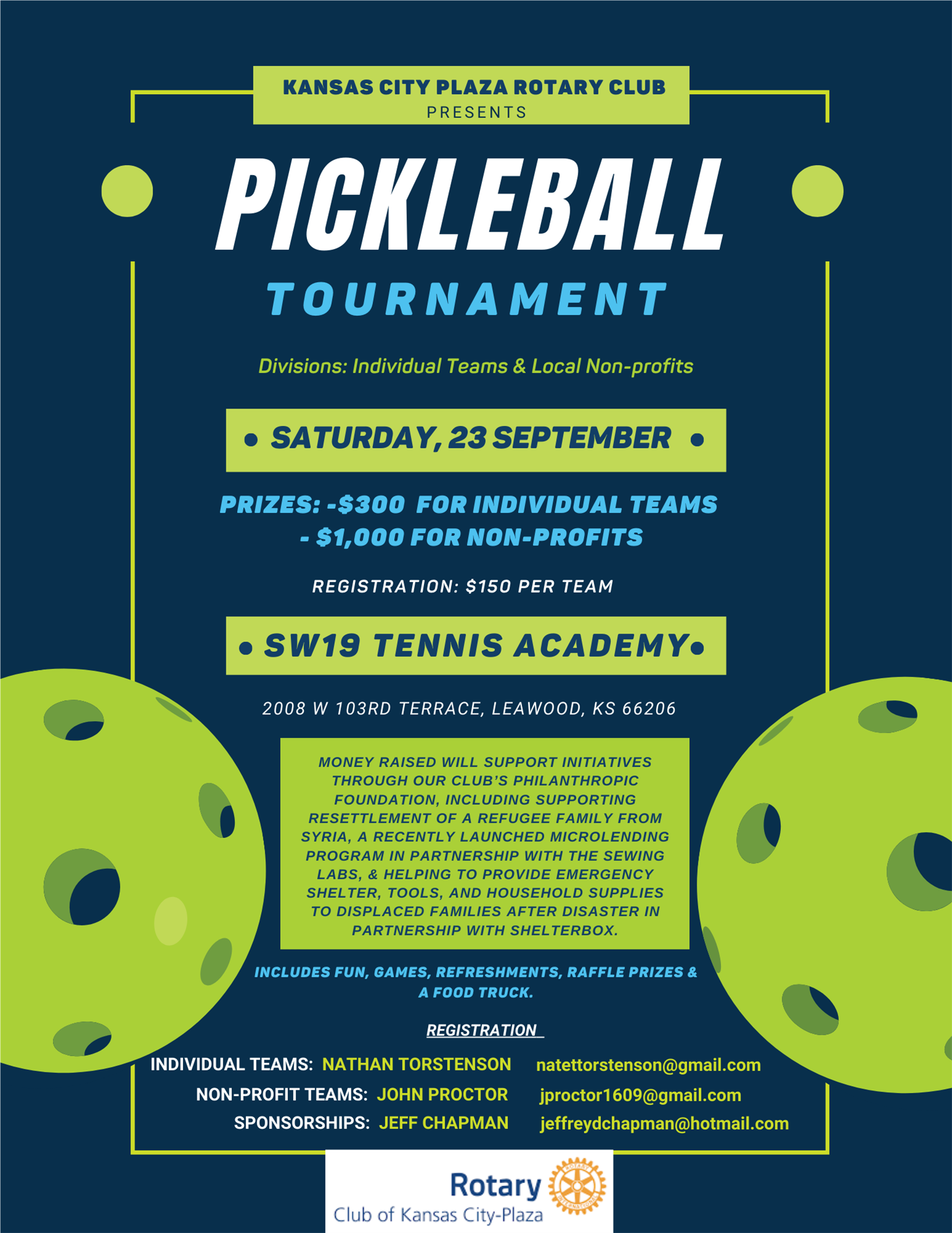 Pickleball Tournament Fundraiser | Rotary Club of Kansas City Plaza