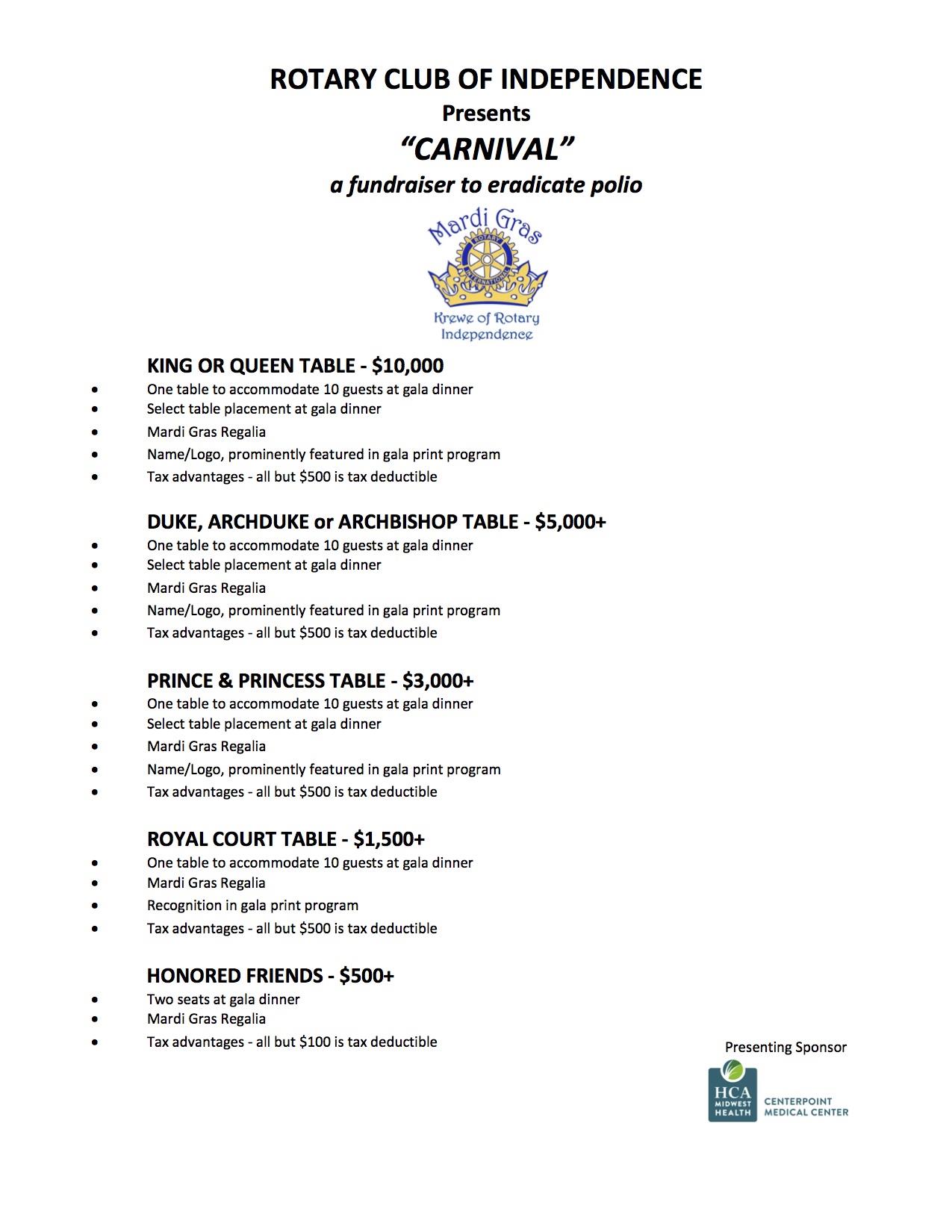 Carnival Benefits Rotary Club of Independence