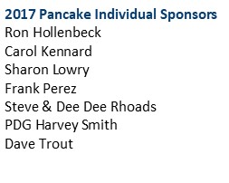 Individual Pancake Sponsors