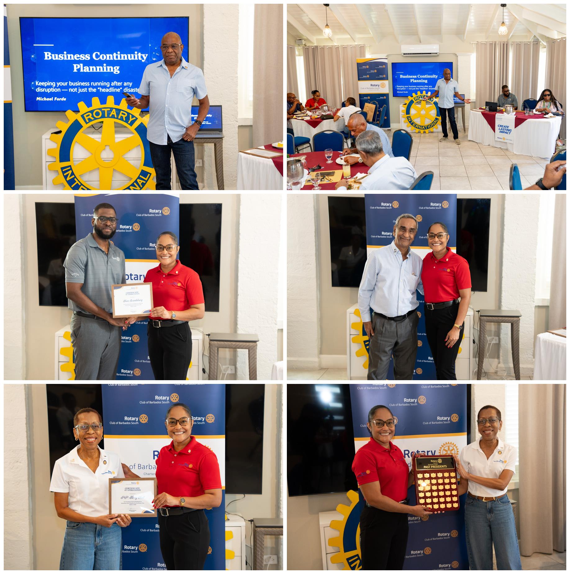 Presenter PP Mike Forde and subsequent awardees