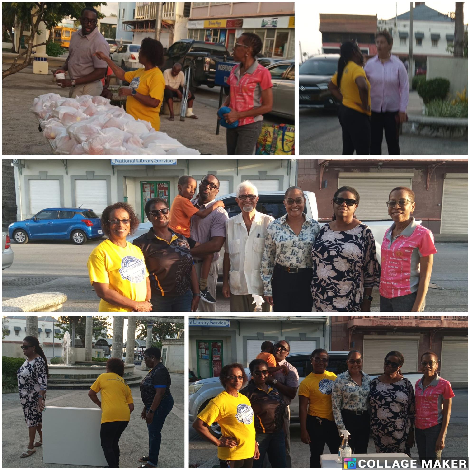 Rotarians who assisted at Bridgetown feeding