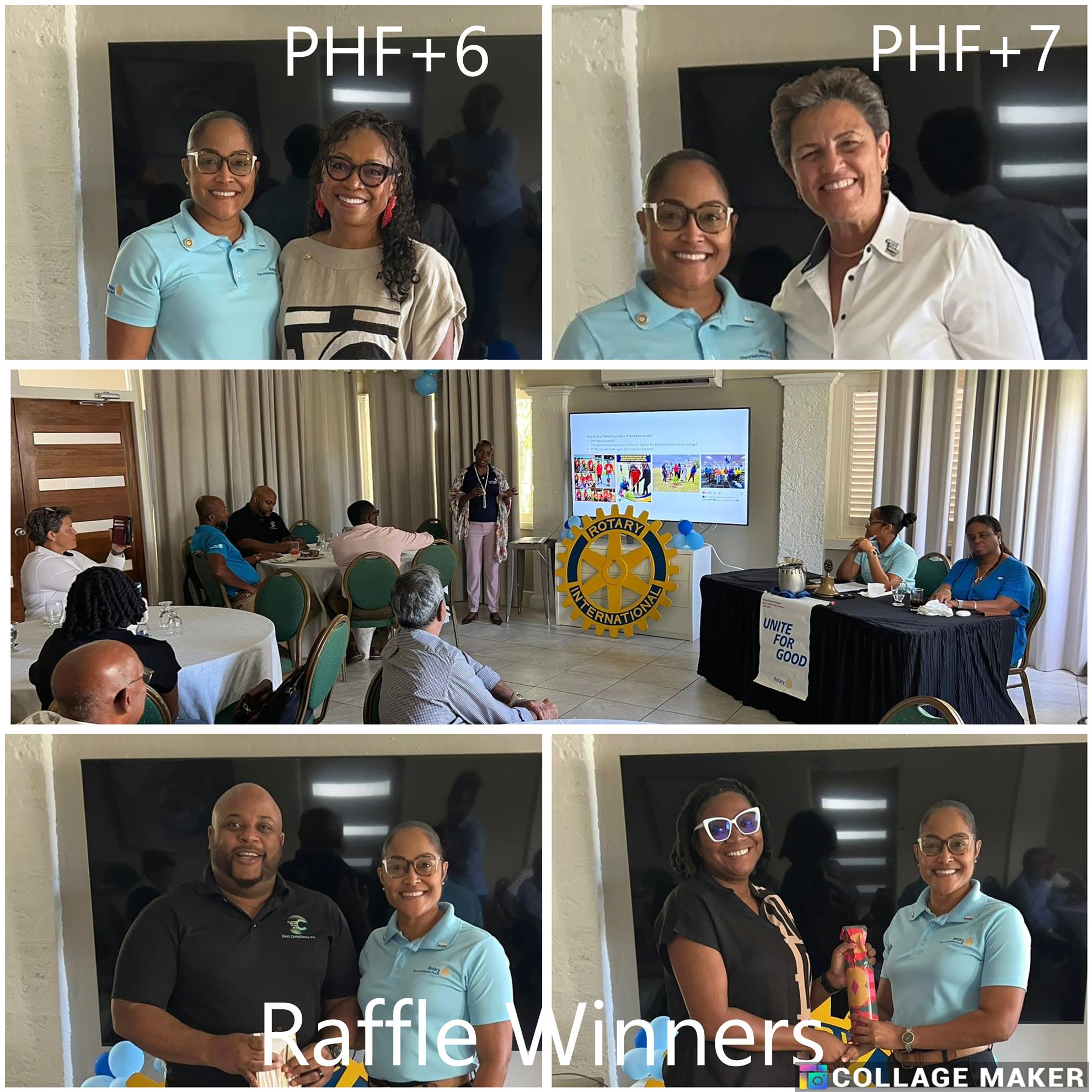 photo collage of PHF, raffle winners and presenter
